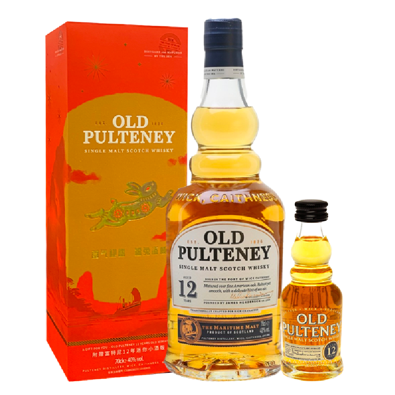 Old Pulteney 12 years GP 70cl (FOC miniature)