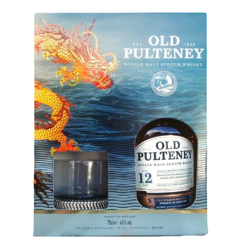 Old Pulteney 12 years GP 70cl (FOC Glass)