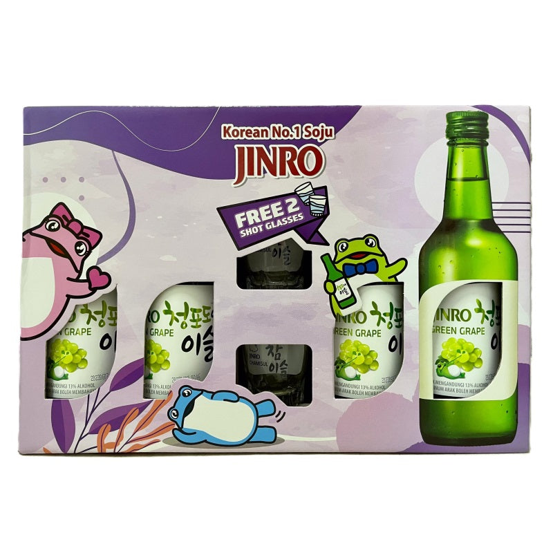 JINRO Green Grape Soju Giftpack (FOC Glass)