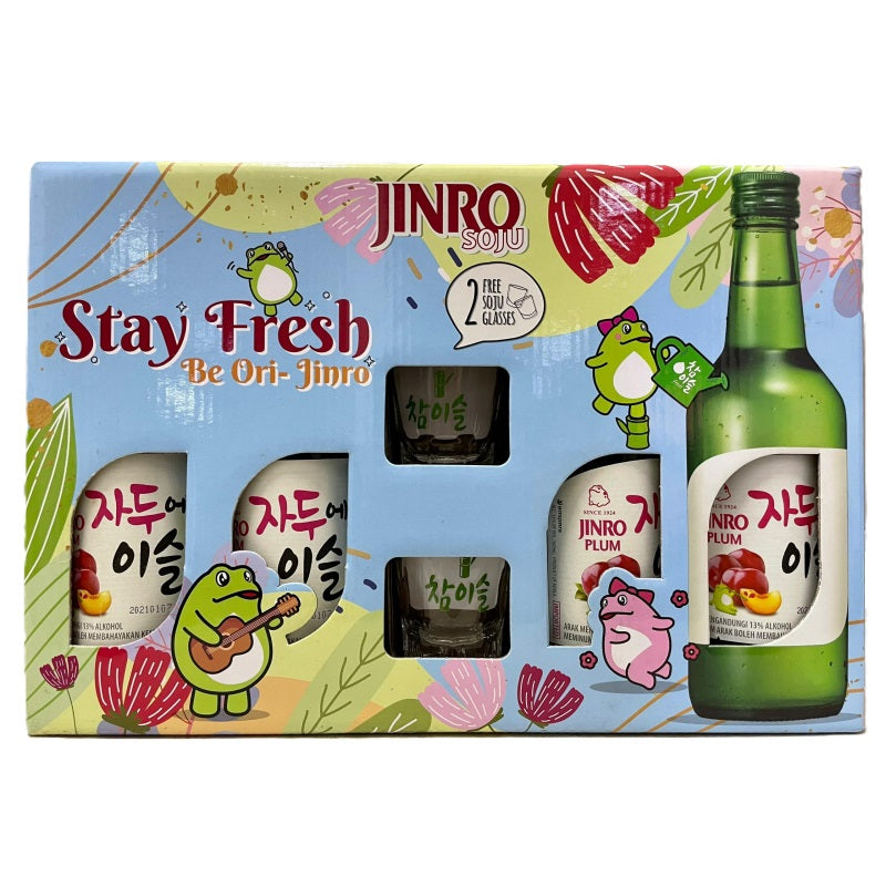 JINRO Plum Soju Giftpack (FOC Glass)