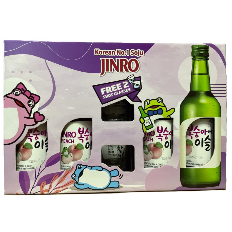 JINRO Peach Soju Giftpack (FOC Glass)