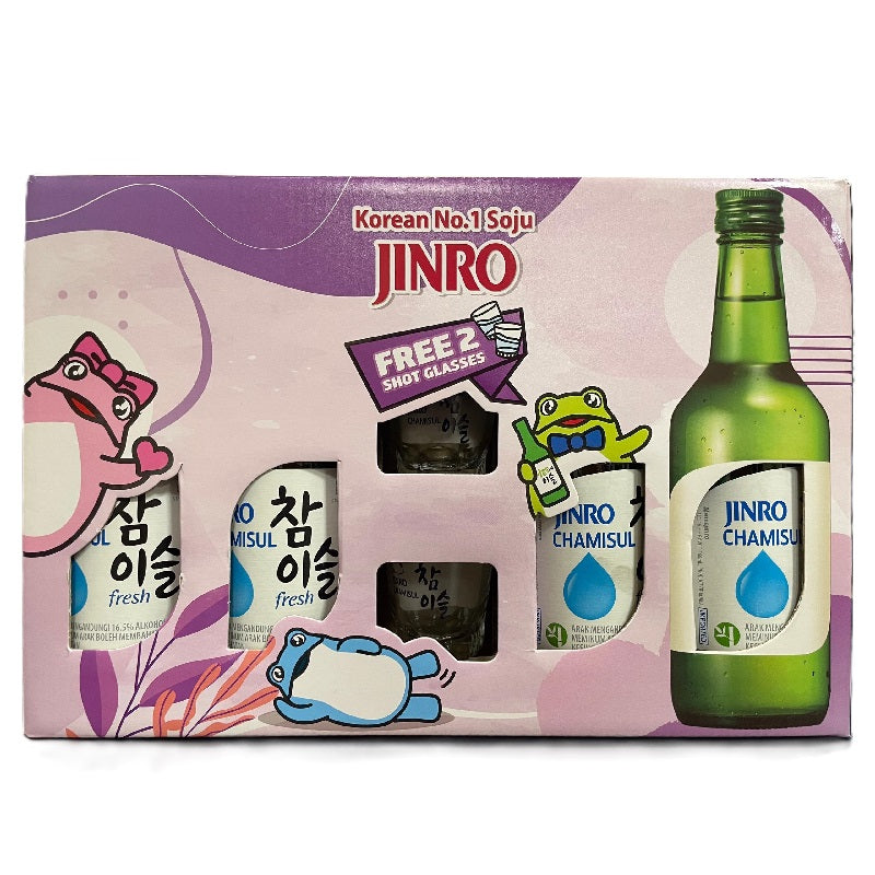 JINRO Chamisul Fresh Soju Giftpack (FOC Glass)